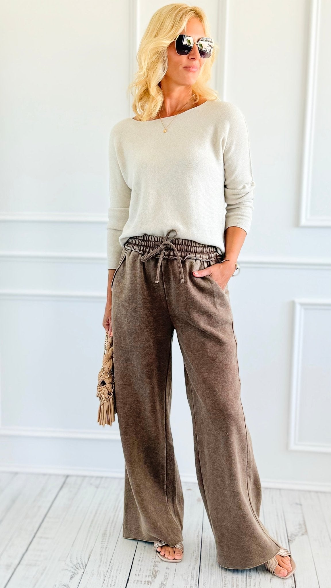 Daydream Lounge Pants - Mocha-100 Pants-Zenana-Coastal Bloom Boutique, find the trendiest versions of the popular styles and looks Located in Indialantic, FL