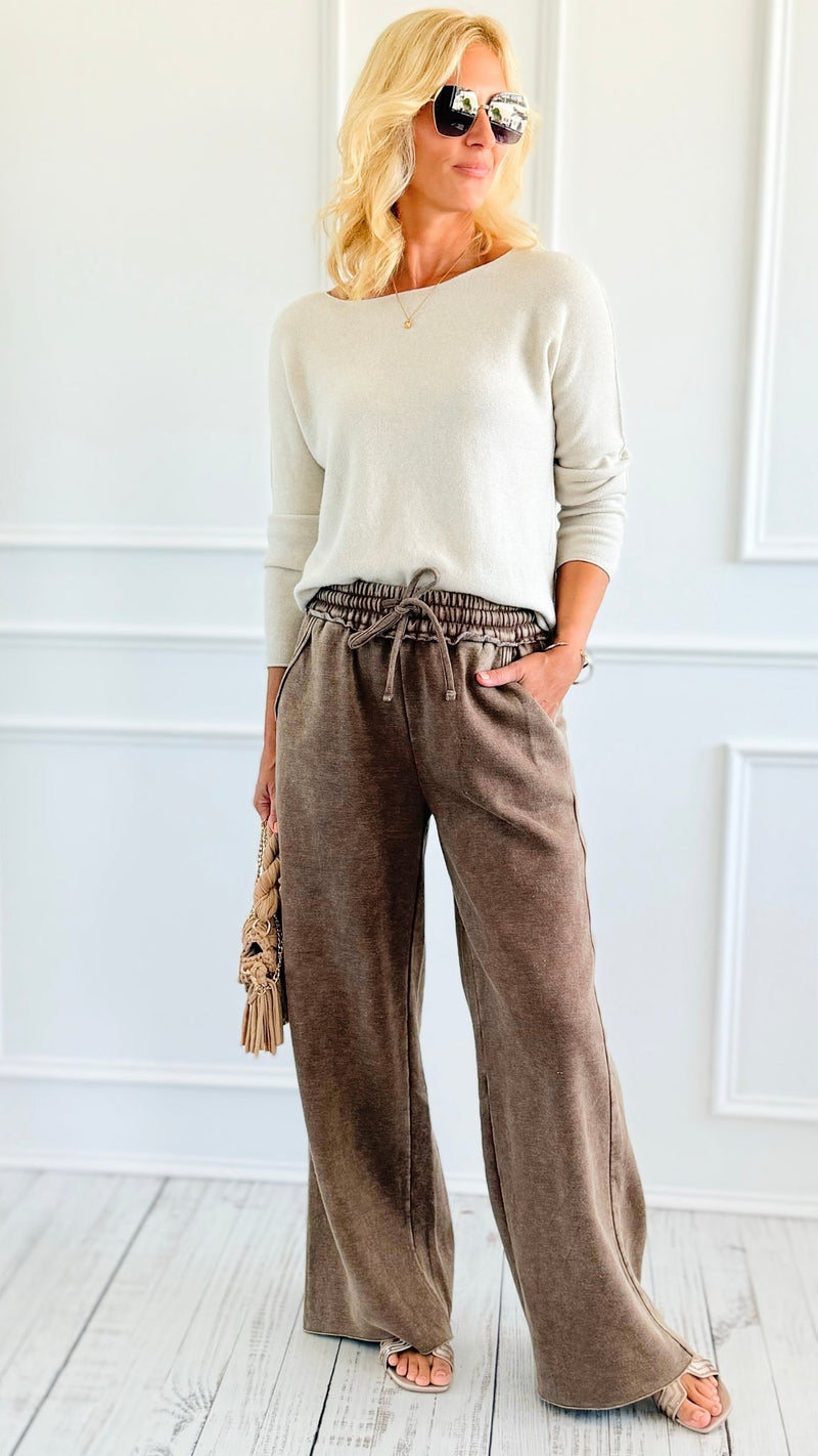 Daydream Lounge Pants - Mocha-100 Pants-Zenana-Coastal Bloom Boutique, find the trendiest versions of the popular styles and looks Located in Indialantic, FL