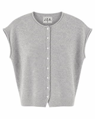 Daydreaming Knit Button Top - Heather Grey