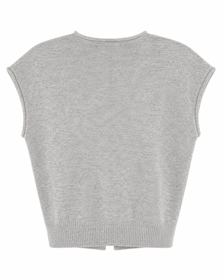 Daydreaming Knit Button Top - Heather Grey