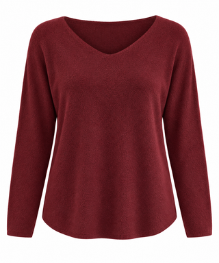 Pre Auth - Soho Italian V-Neck Pullover - Wine