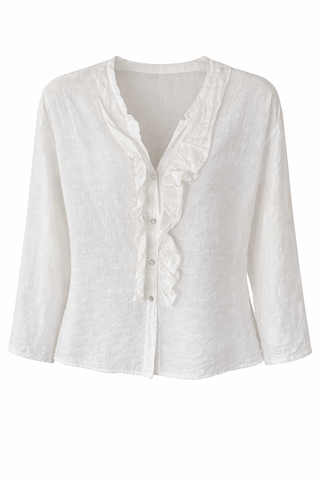 Delicate Movement Ruffle Italian Button Top