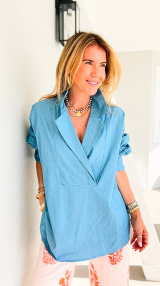Denim Bacall Italian Long Sleeve Top