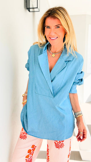 Denim Bacall Italian Long Sleeve Top