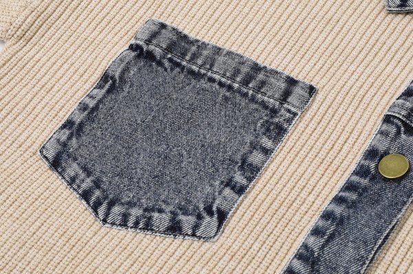 Denim Elegance Knit Jacket