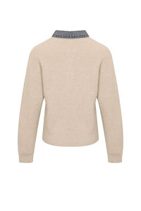 Denim Elegance Knit Jacket