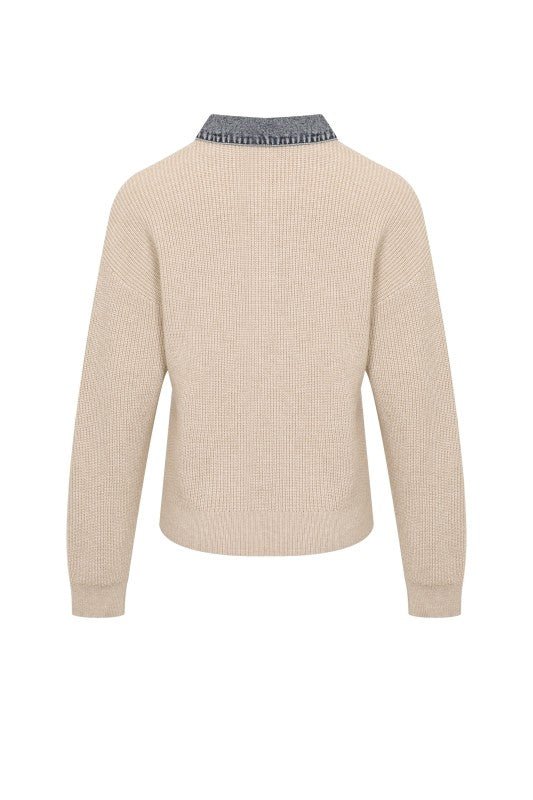 Denim Elegance Knit Jacket