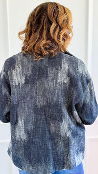 Denim Fade Italian Jacket-160 Jackets-V SKY-Coastal Bloom Boutique, find the trendiest versions of the popular styles and looks Located in Indialantic, FL