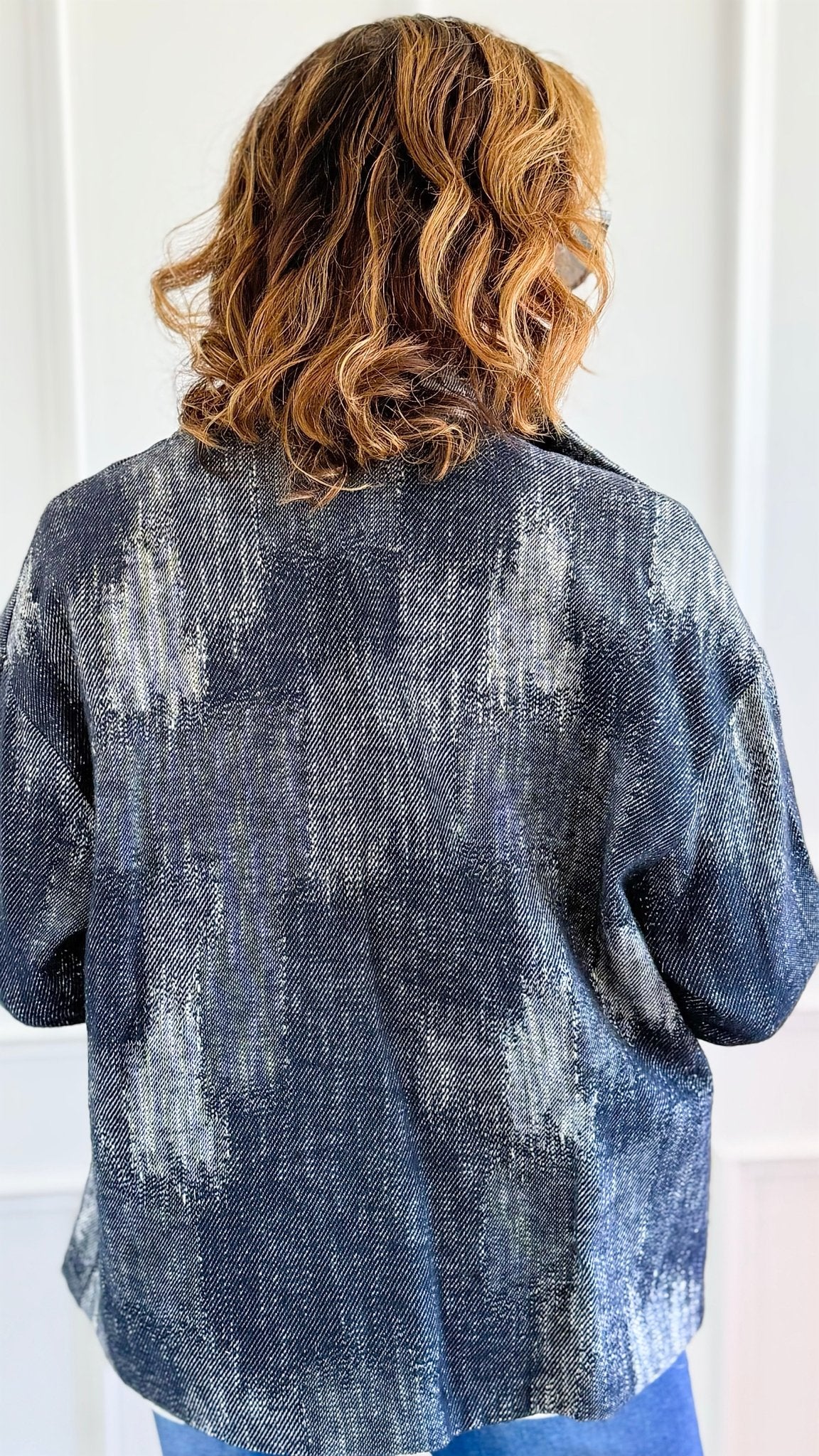 Denim Fade Italian Jacket-160 Jackets-V SKY-Coastal Bloom Boutique, find the trendiest versions of the popular styles and looks Located in Indialantic, FL