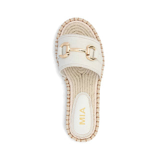 Denim Horsebit Espadrille Sandals - Bone