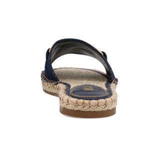 Denim Horsebit Espadrille Sandals - Navy