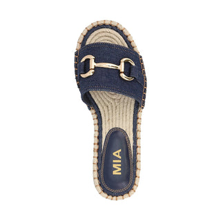 Denim Horsebit Espadrille Sandals - Navy