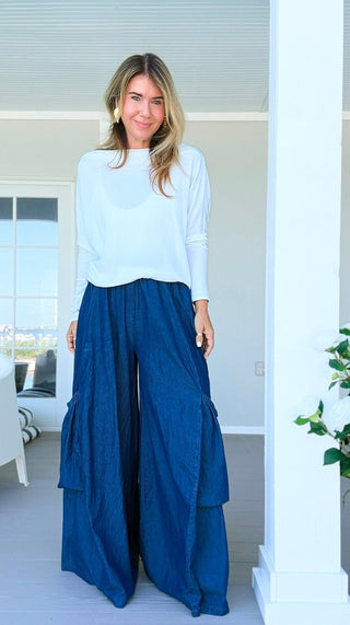 Denim Moon Big Pocket Italian Pants
