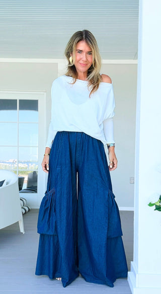 Denim Moon Big Pocket Italian Pants