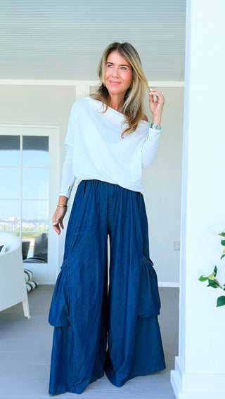 Denim Moon Big Pocket Italian Pants