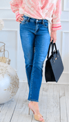 Destructed Edge Straight Leg Ankle Jean-100 Pants-Risen-Coastal Bloom Boutique, find the trendiest versions of the popular styles and looks Located in Indialantic, FL