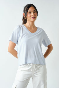 Dima Everyday V-Neck Tee - Halogen Blue