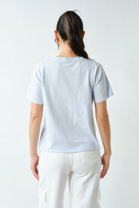 Dima Everyday V-Neck Tee - Halogen Blue