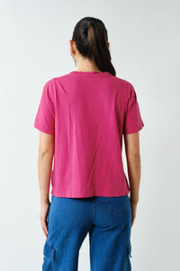 Dima Everyday V-Neck Tee - Plum Pink