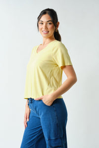 Dima Everyday V-Neck Tee - Yellow Glow