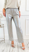 Disco Dream Straight Leg Pants -Silver -JOH-100 Pants-Joh Apparel-Coastal Bloom Boutique, find the trendiest versions of the popular styles and looks Located in Indialantic, FL