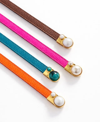 Diva Detail Leather Italian Belt