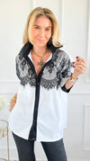 Divine Detail Italian Button- Down Top-110 Long Sleeve Tops-TATTOO Z-Coastal Bloom Boutique, find the trendiest versions of the popular styles and looks Located in Indialantic, FL