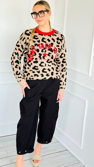 Don't Talk To Me Leopard Sweater