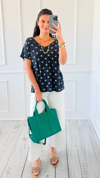 Dot The Occasion V-Neck Italian Top