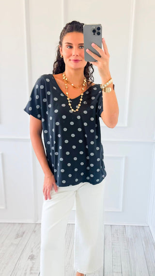 Dot The Occasion V-Neck Italian Top