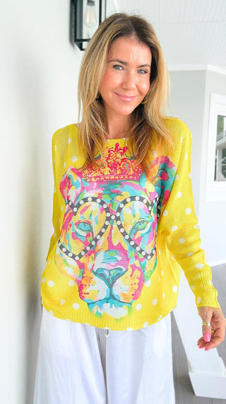 Dots & Wild Colorful Italian St Tropez Knit- Yellow