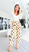 Dotted Daydream Barrel Pants-170 Bottoms-oddi-Coastal Bloom Boutique, find the trendiest versions of the popular styles and looks Located in Indialantic, FL