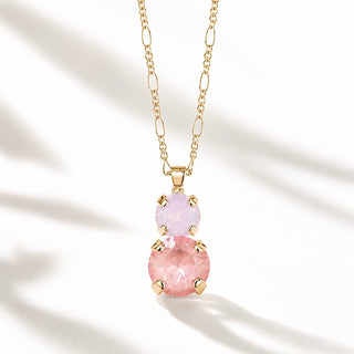 Double Drop Necklace - Light Peach - Katora