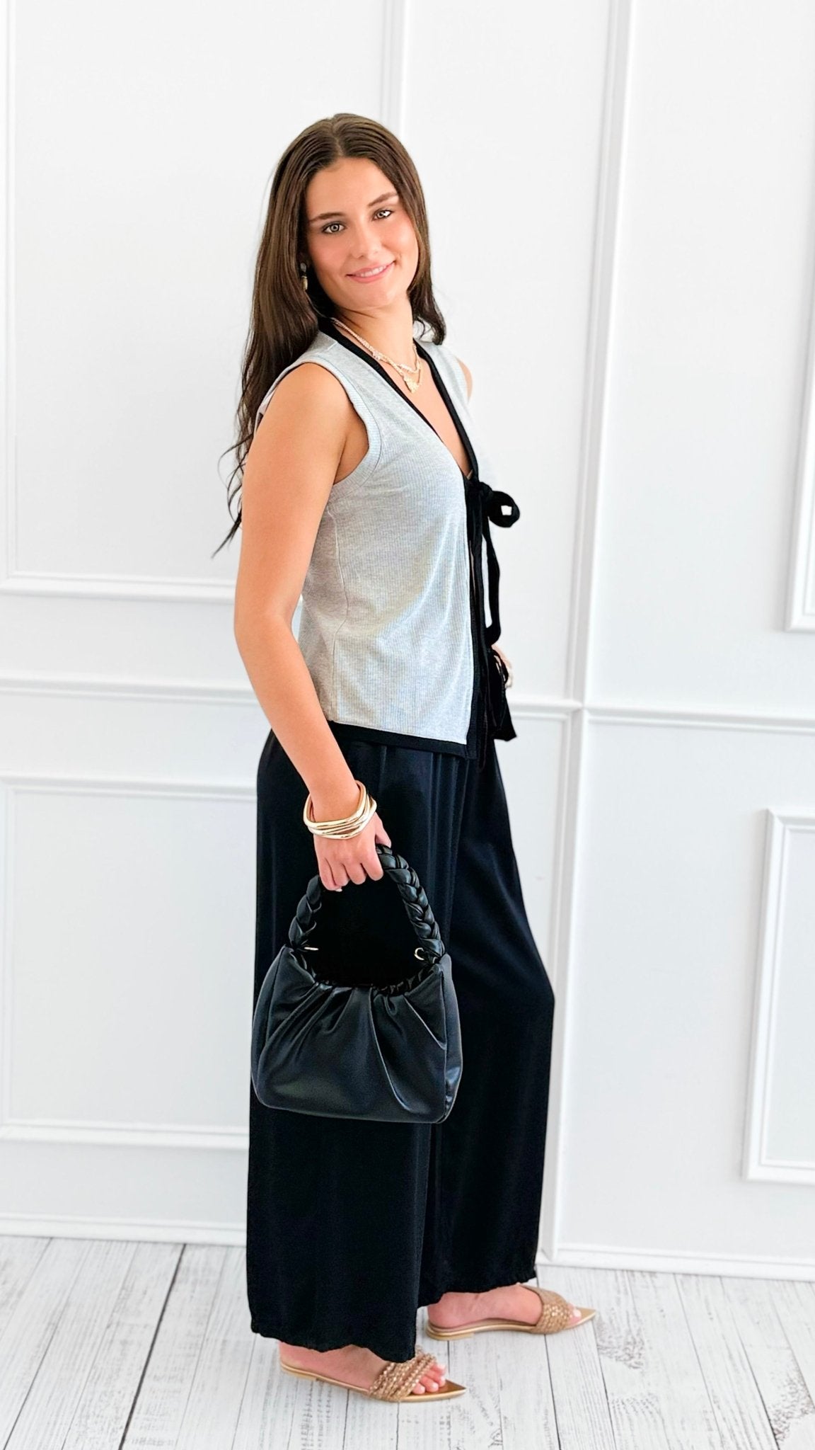 Downtown Darling Ribbon Top-100 Sleeveless Tops-DOE AND RAE-Coastal Bloom Boutique, find the trendiest versions of the popular styles and looks Located in Indialantic, FL