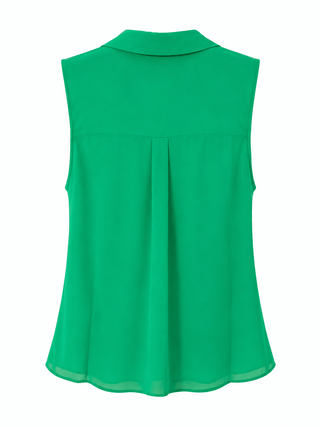 Draped Collar Top - Green