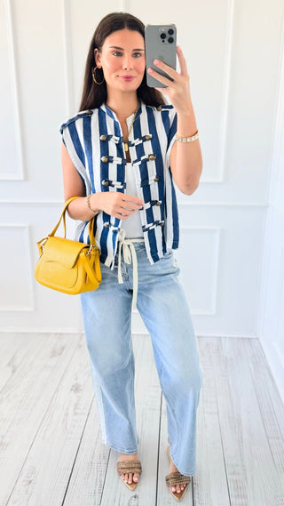 Drawstring Wide Leg Jeans