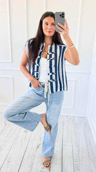 Drawstring Wide Leg Jeans