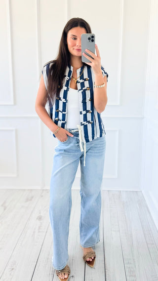 Drawstring Wide Leg Jeans
