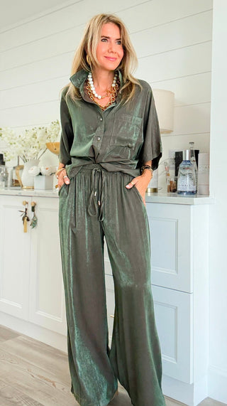 Drawstring Wide Leg Pants