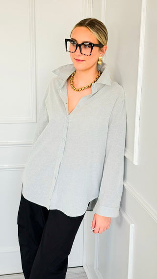Dreamer Pinstripe Statement Blouse
