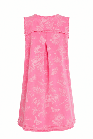 Drifty Mineral Washed Terry Dress - Pink