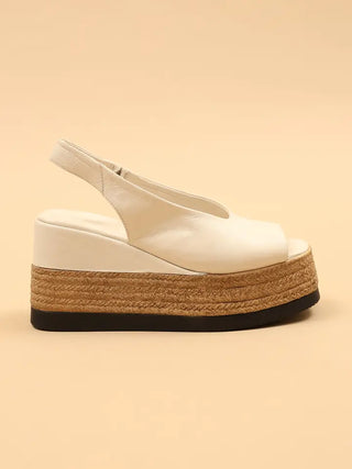 Agnesa Leather Espadrille Sandal - White