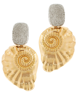 Coastal Fossil Statement Earrings-230 Jewelry-GS JEWELRY-Coastal Bloom Boutique, find the trendiest versions of the popular styles and looks Located in Indialantic, FL
