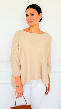 Ease & Flow Italian Dolman Sleeve Sweater-140 Sweaters-Italianissimo-Coastal Bloom Boutique, find the trendiest versions of the popular styles and looks Located in Indialantic, FL