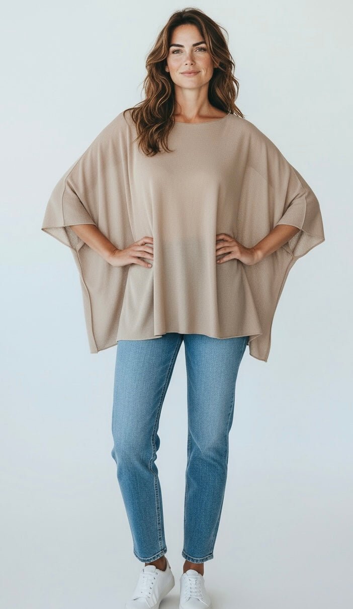 Ease Move Italian Top- Beige-110 Short Sleeve Tops-Aute-Coastal Bloom Boutique, find the trendiest versions of the popular styles and looks Located in Indialantic, FL