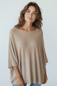 Ease Move Italian Top- Beige-110 Short Sleeve Tops-Aute-Coastal Bloom Boutique, find the trendiest versions of the popular styles and looks Located in Indialantic, FL