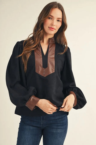 Edge of Chic Faux Suede Top