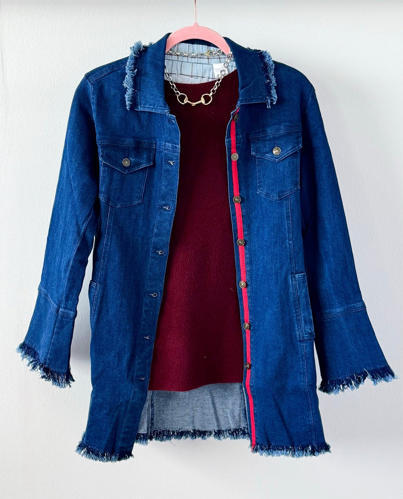 Edge of Cool Denim Jacket-160 Jackets-DIZZY-LIZZIE-Coastal Bloom Boutique, find the trendiest versions of the popular styles and looks Located in Indialantic, FL