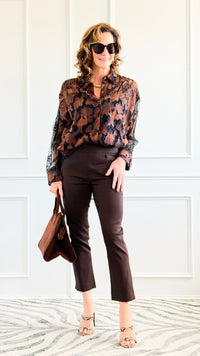 Edge Of Lace Italian Button Top-110 Long Sleeve Tops-TATTOO Z-Coastal Bloom Boutique, find the trendiest versions of the popular styles and looks Located in Indialantic, FL