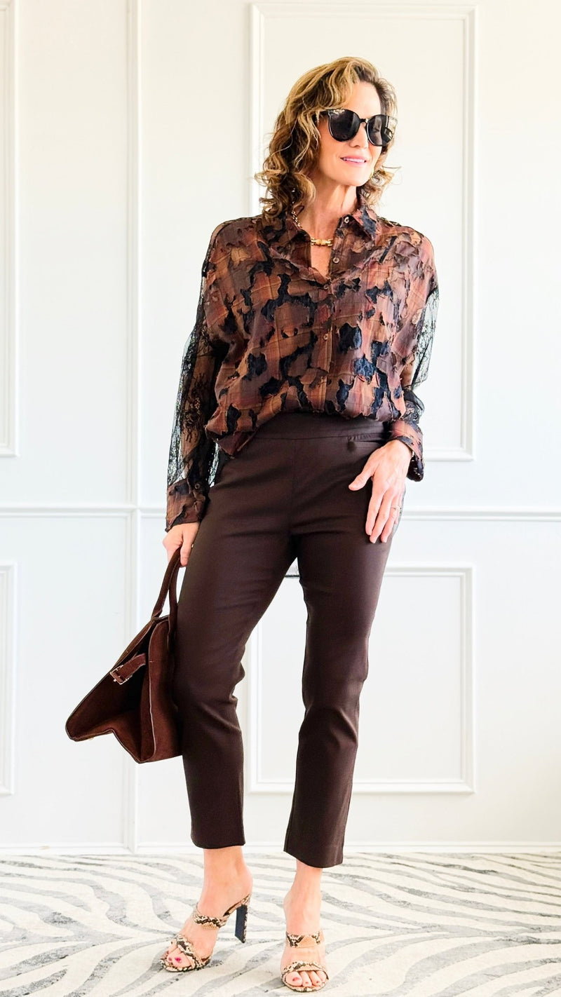 Edge Of Lace Italian Button Top-110 Long Sleeve Tops-TATTOO Z-Coastal Bloom Boutique, find the trendiest versions of the popular styles and looks Located in Indialantic, FL